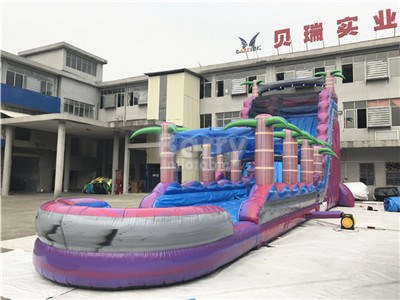 Commercial Grade Purple Inflatable Slip N Slide ,Water Slides For Sale BY-WS-121